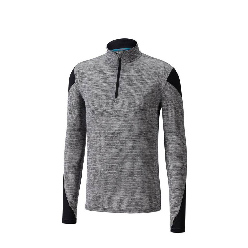 Blusa Mizuno Running ALPHA LONG SLEEVE HALF ZIP 2.0 - Homem - Pretas - GATDL6983